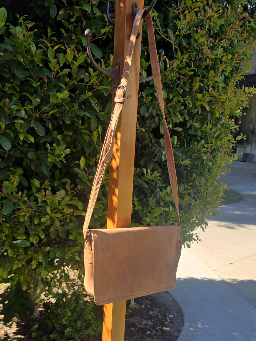 Tan Suede Crossbody Bag